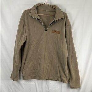 Bendel Denim - Men’s Fleece Pullover - Large - Beige - 1/4 Zip